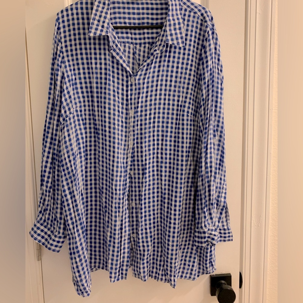 Blue gingham button down